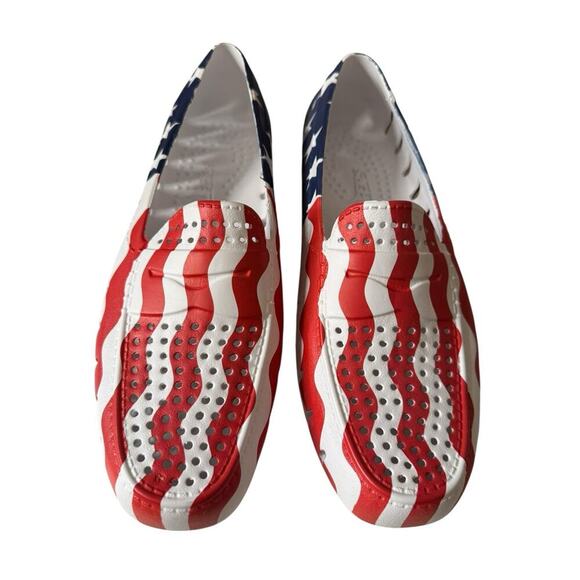Floafers NEW Country Club Driver Men's 9 USA Patriotic Waterproof Boat Shoes - Picture 3 of 8